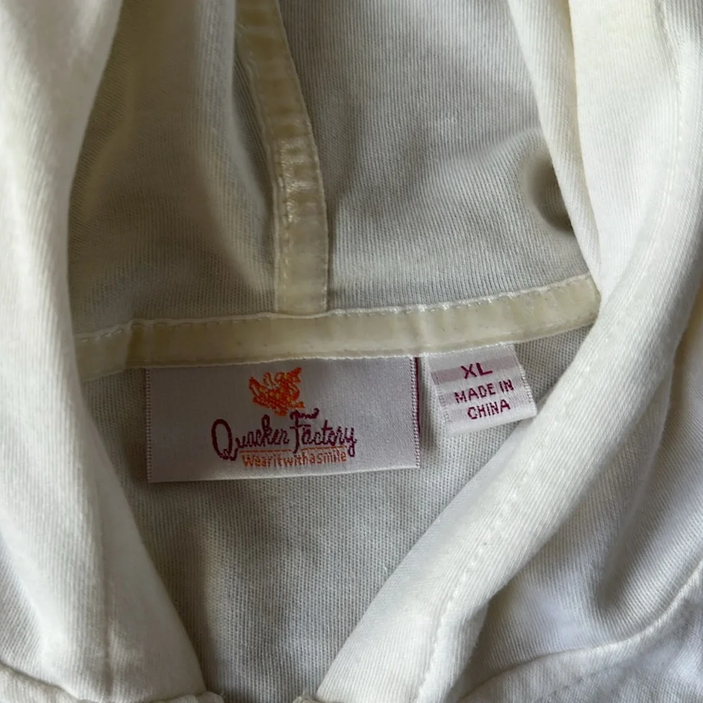 Quacker factory White Zip-Up Hoodie with bead Accents women’s XL - Picture 5 of 11